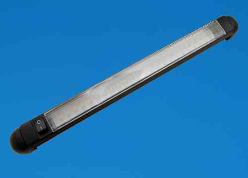 LED 12" Rail Light - Black Surround - Cool White LEDs - 24V