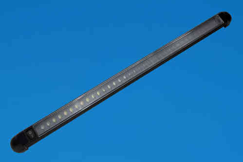 LED 18" Rail Light - Black Surround - Cool White LEDs - 24V