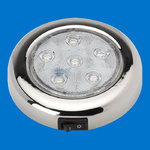 4" LED Puck Light - Stainless - With Switch - Cool White - 12-24V