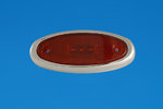 3.9" Oval LED Marker Light with Reflex Lens - Red LEDs - Chrome Plated Bezel - 12V
