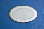 LED Oval Slim Ceiling Light - Chrome/White Surround -  24 White/6 Red LEDs 12V