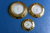 LED Interior Dome Light - Brass Lacquered - 107mm/4" - Cool White LEDs - 12VDC