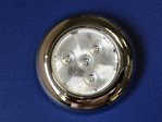 3" LED Puck Light - Stainless - Without Switch - Red LEDs - 12V