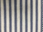 2M Mattress Ticking Fabric - Blue and Cream Stripe - 215cm wide - Crib 5 - 100% Cotton