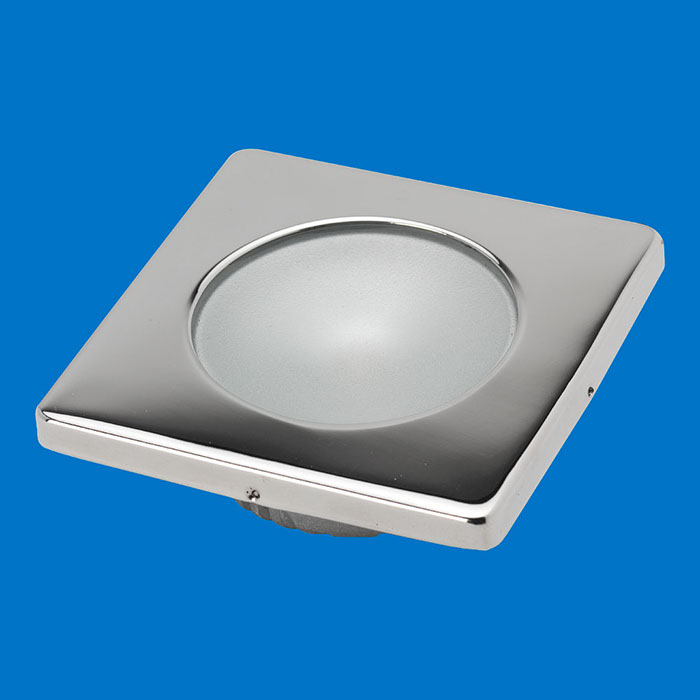LED Square Ceiling Light - Stainless - Warm White LEDs - 8-30VDC