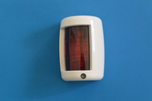LED Mini Navigation Light - IP65 - Red Port - White Surround - 12V