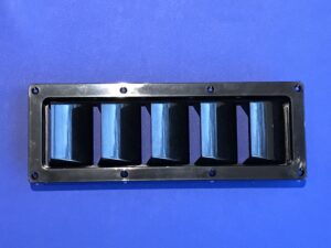 ABS Louvre Vent - UV Stabilised - 5 Louvres - 336.6mm x 120.7mm - Black