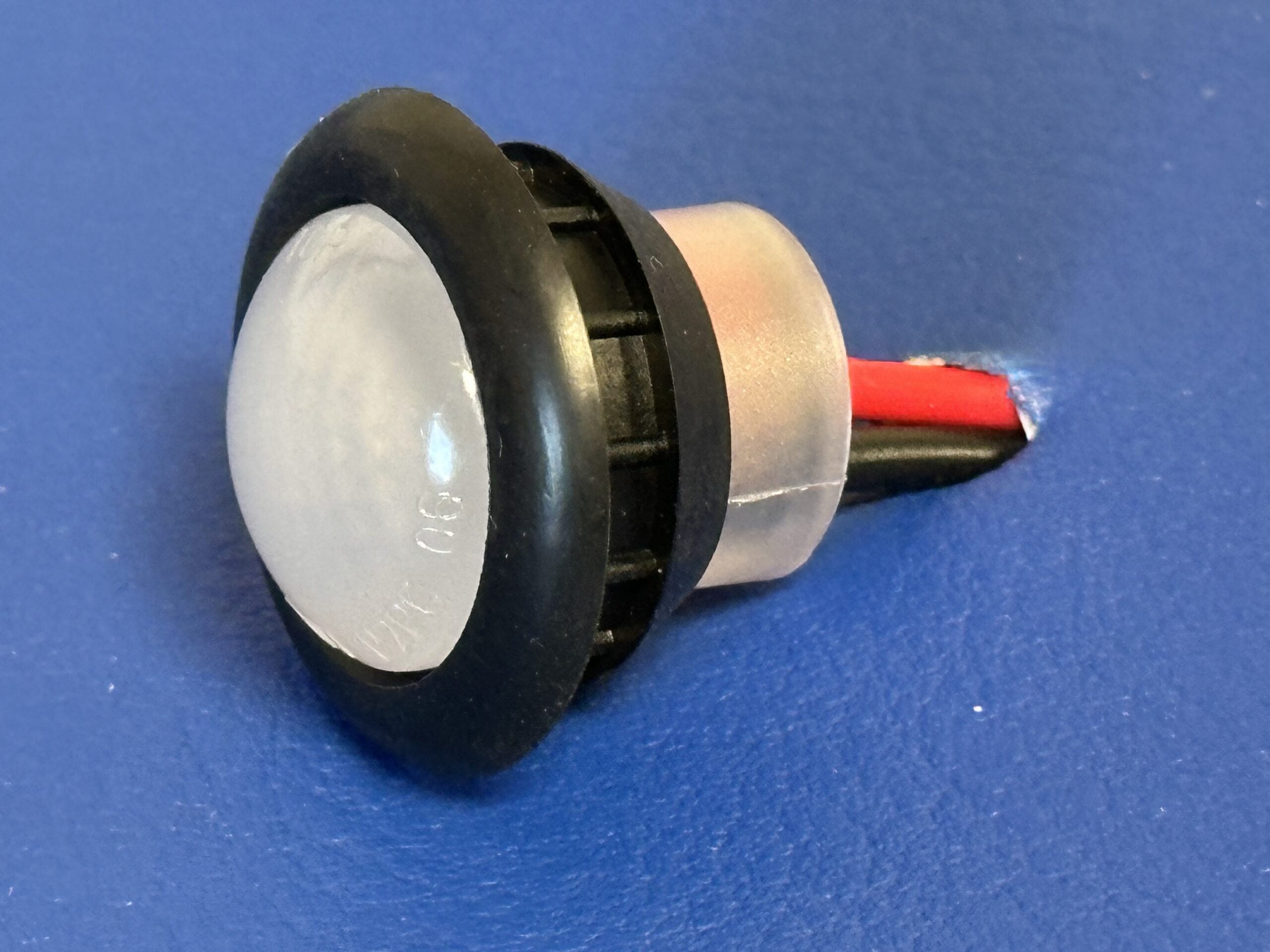 LED 3/4" Mini Round Courtesy Light - Black Surround - Blue LED - 12V - Image 2