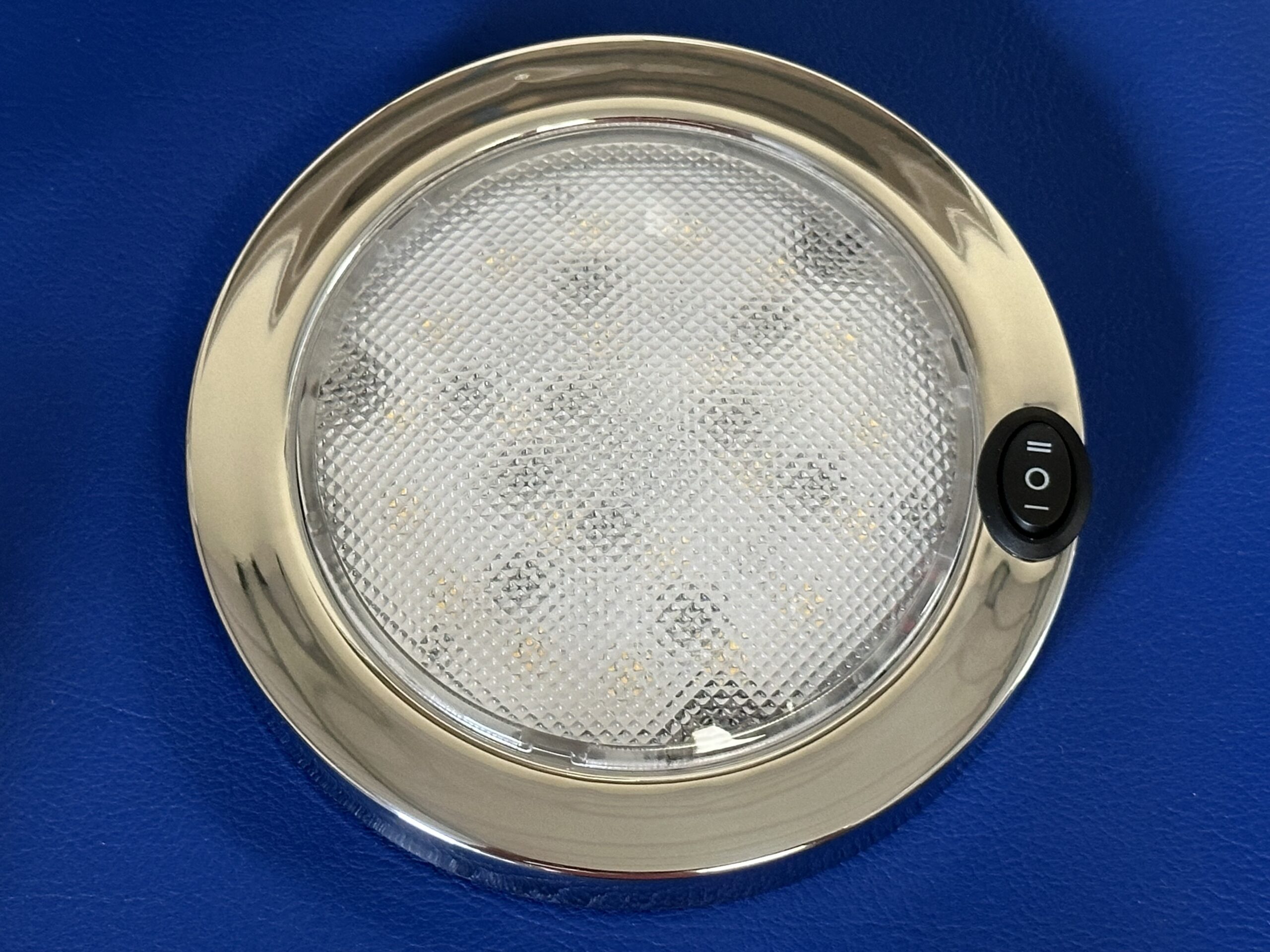 LED Saturn Dome light - 5.5" - Stainless - Neutral White/Red LEDs - 12V