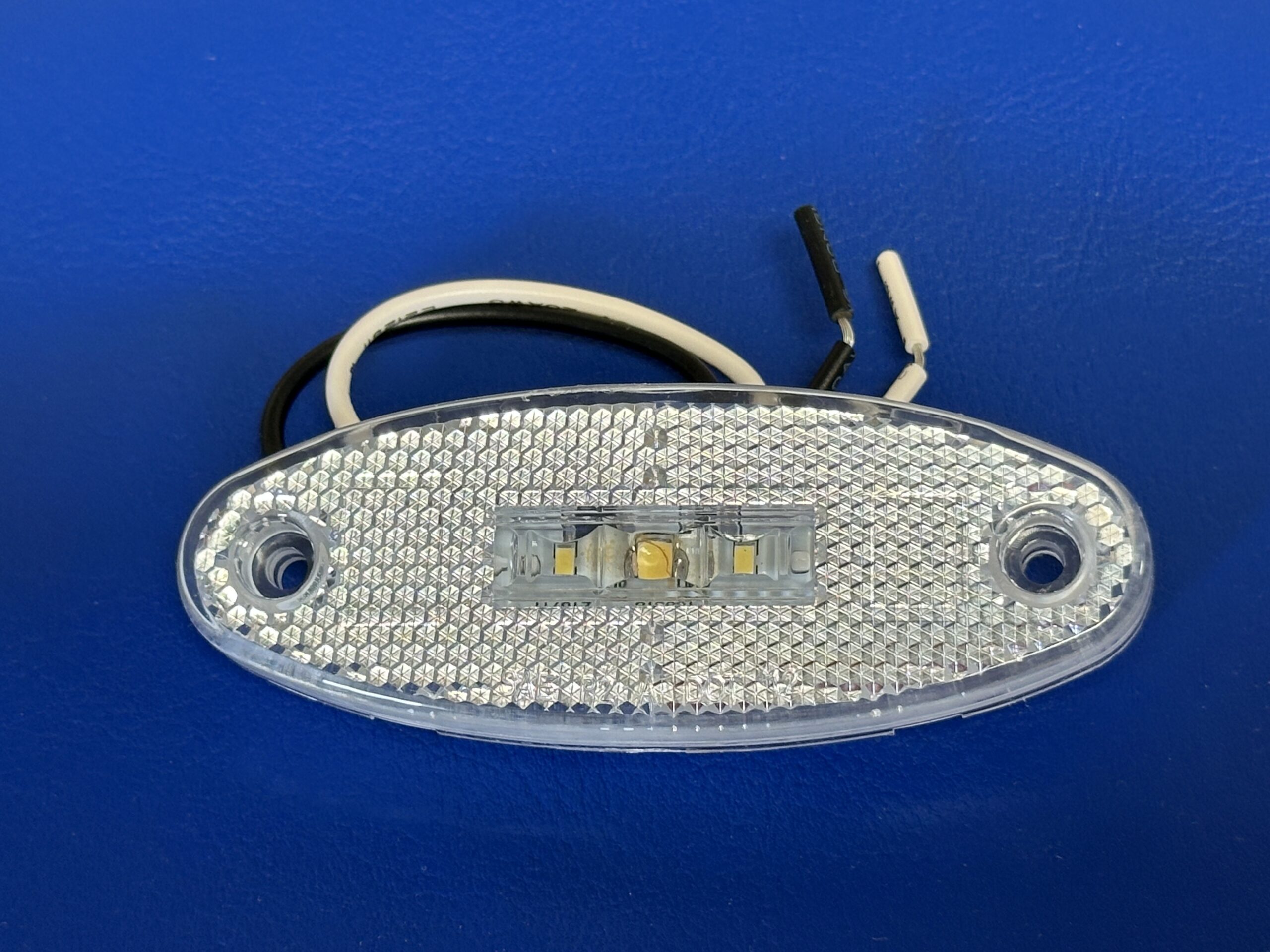 3.9" Oval LED Marker Light with Reflex Lens - Clear LEDs - Light Only - 12V