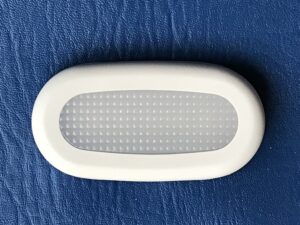 LED Oval Courtesy Light - White Plastic Surround - Red LEDs - 12VDC