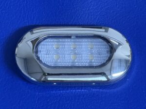 LED Courtesy Light - Oval - Stainless 304 - Blue LEDs - IP67 - 12VDC