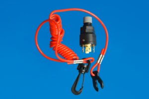 Kill Switch with Coil Lanyard Tether - Plastic Hook