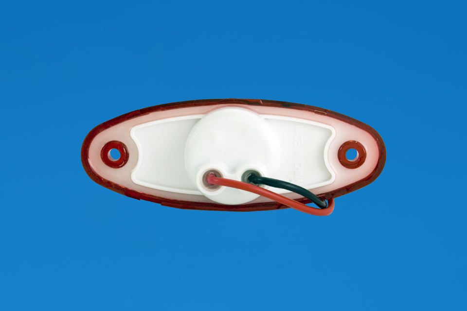 3.9" Oval LED Marker Light with Reflex Lens - RED LEDs - Light Only - 12V - Image 3
