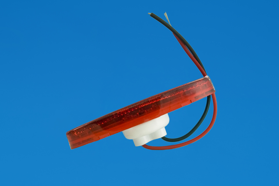 3.9" Oval LED Marker Light with Reflex Lens - RED LEDs - Light Only - 12V - Image 2
