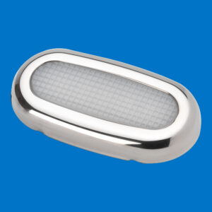 LED Oval Courtesy Light - Stainless 316 - Amber LEDs - 12VDC