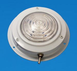 LED Dome light - White Aluminium - 4.5" - Cool White LEDs - 12V