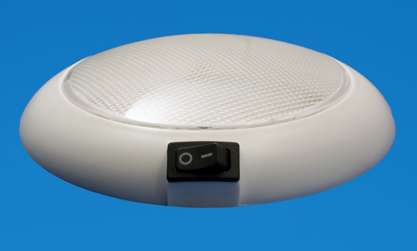 LED Dome light - White Plastic - 5.5" - Neutral White LEDs - 12V - Image 2