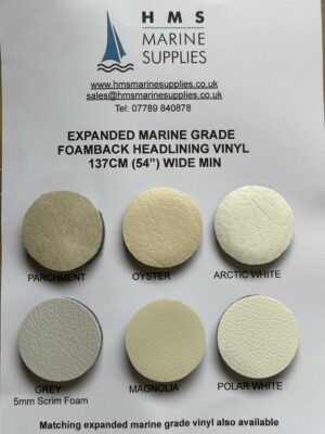 Sample Card for Foamback Headlining and Expanded Marine Grade Vinyl