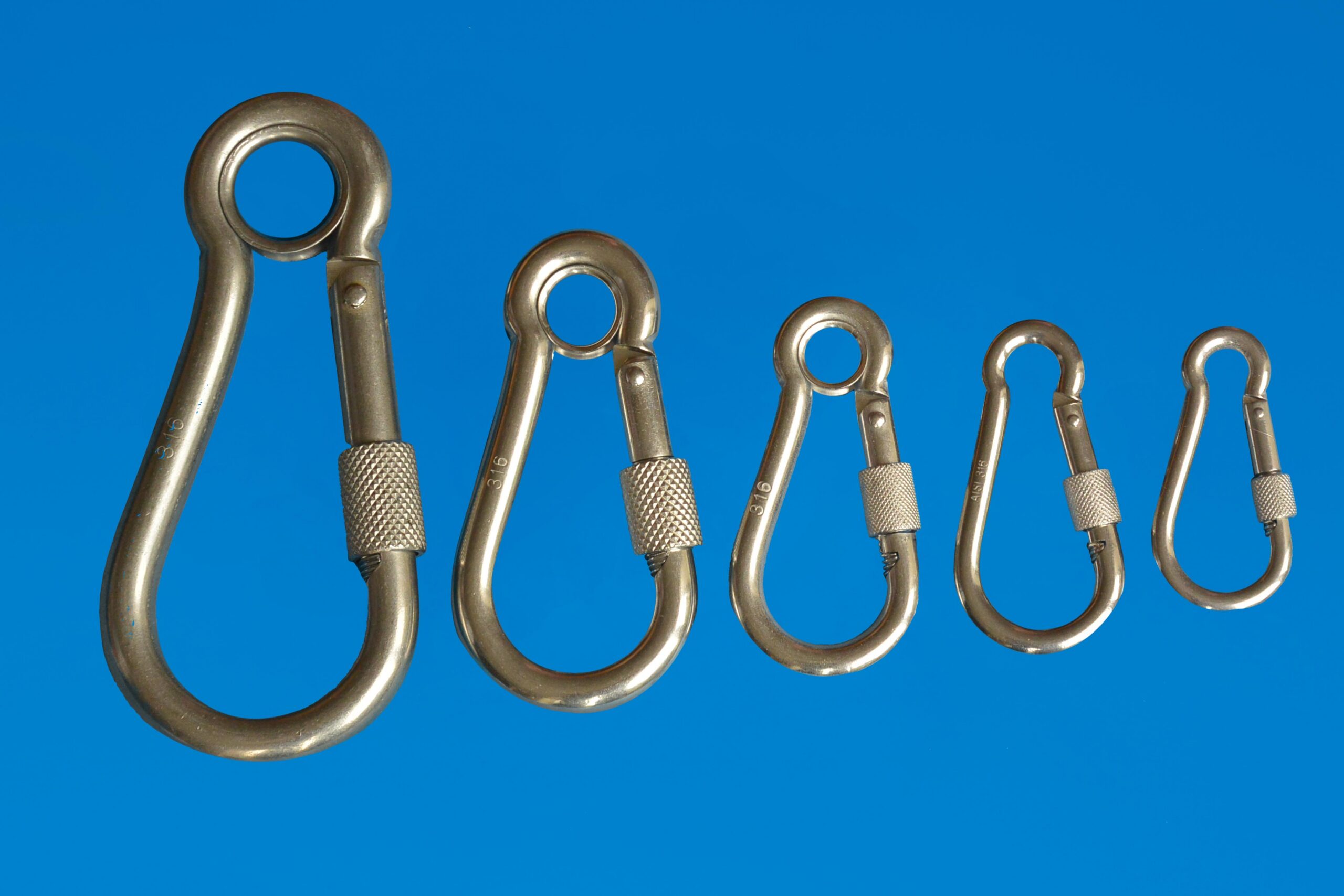 Carabiner Screw Lock With Eye - 10mm - Stainless 316