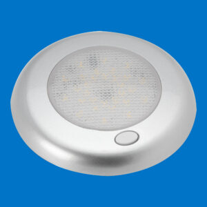 LED Slim Down Light - Switched - Silver Surround - Bright White LEDs - 12VDC