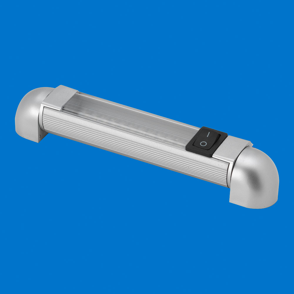 LED 6" Rail Light - Silver Surround - Cool White LEDs - 12V